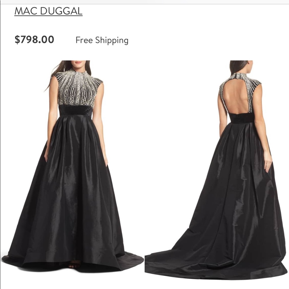 Mac duggal crystal and satin ballgown